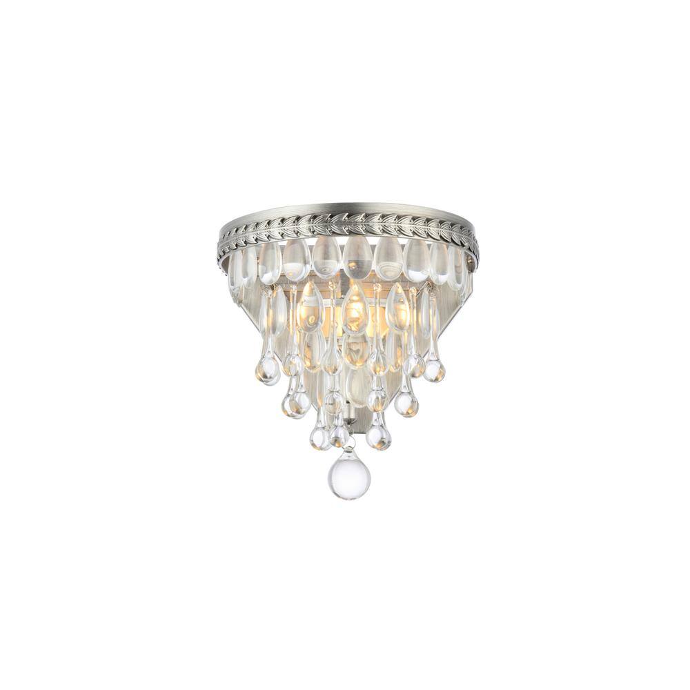 Alt View 4. Urban Classic - Nordic 1 light antique silver Wall Sconce Clear Royal Cut Crystal - Antique Silver.