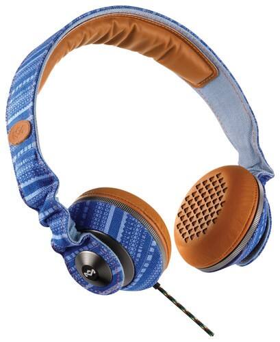 Front Standard. House of Marley - Riddim On-Ear Headphones - Blue/Brown.