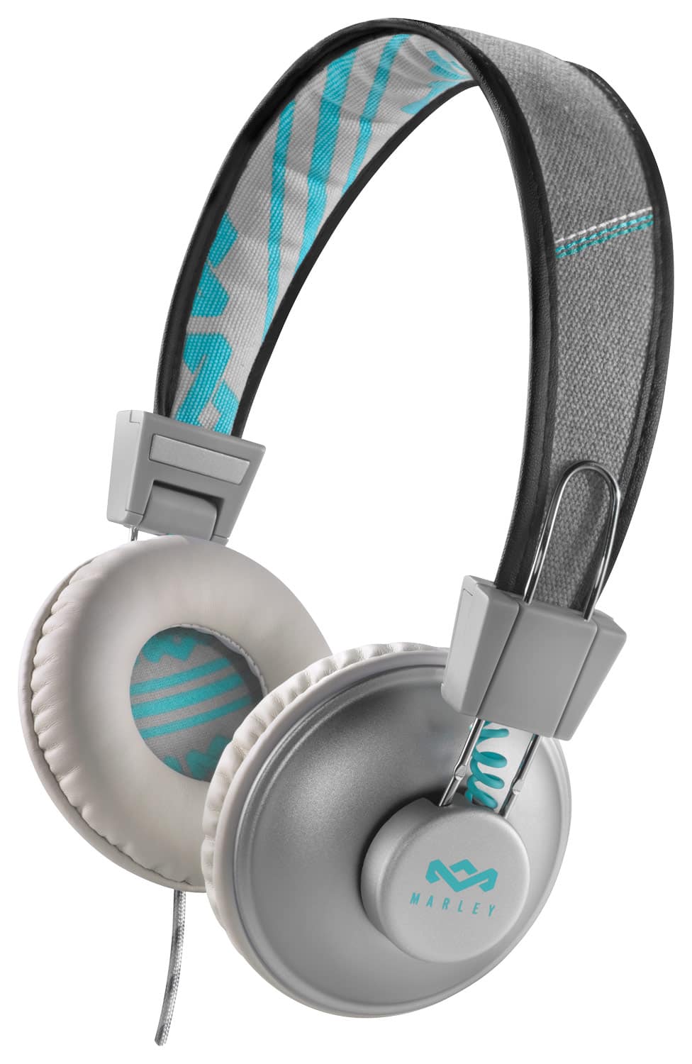 Front. House of Marley - Positive Vibrations On-Ear Headphones - Silver/Blue.