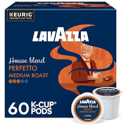 KEURIG GENUINE K-CUP PODS
LAVAZZA
House blend
PERFETTO
MEDIUM ROAST
60 K-CUP PODS
COFFEE