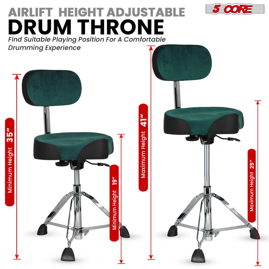 Drummer Stool 5 CORE Drum Throne w Backrest 4