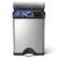 Angle. simplehuman - 46 Liter Dual Compartment Rectangular Step Can - Stainless-Steel.