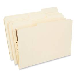 Universal - Reinforced Top Tab Fastener Folders, 0.75" Expansion, 1 Fastener, Legal Size, Manila Exterior, 50/Box