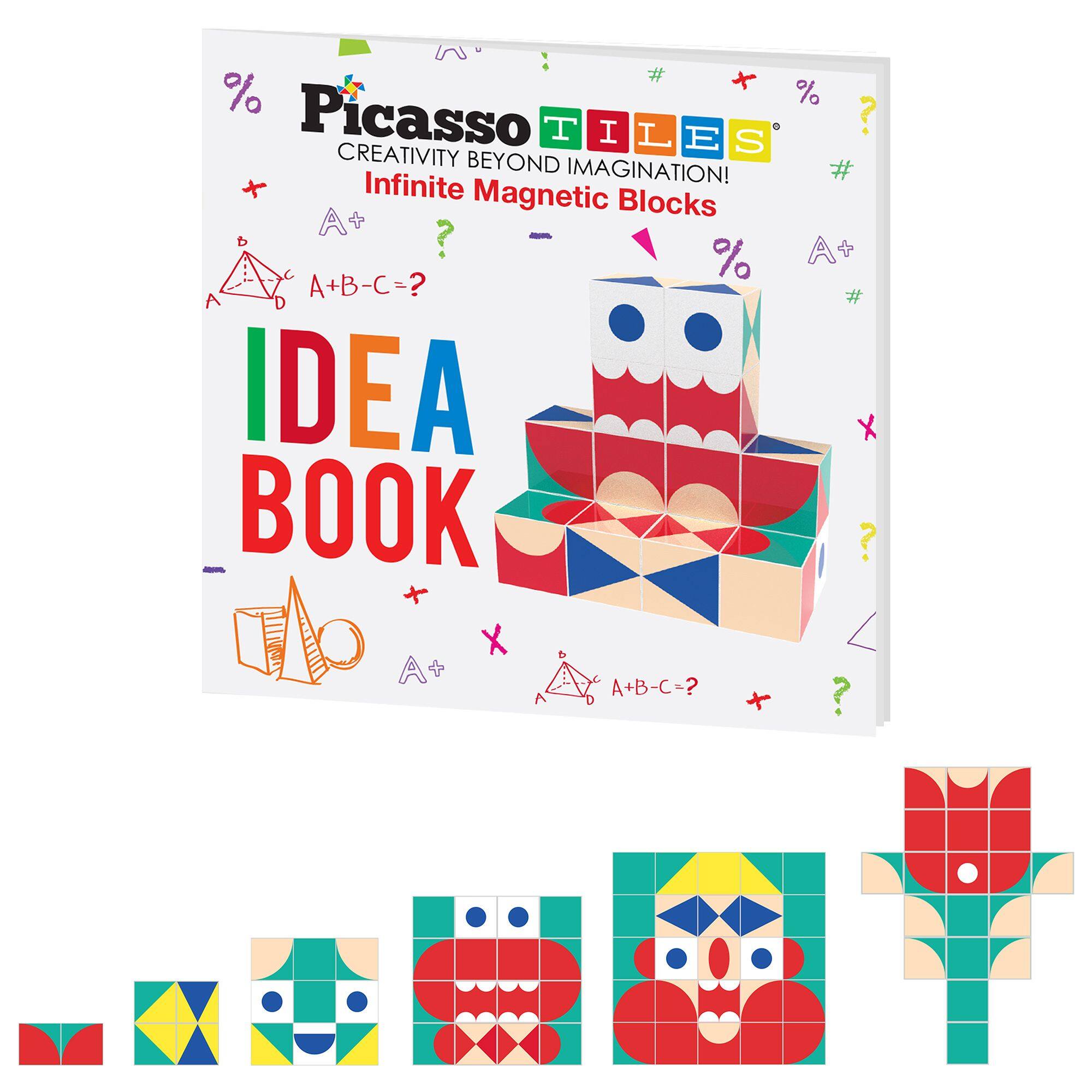 Picasso Tiles  
Creativity Beyond Imagination!  
Infinite Magnetic Blocks  

A + B - C = ?  

Idea Book