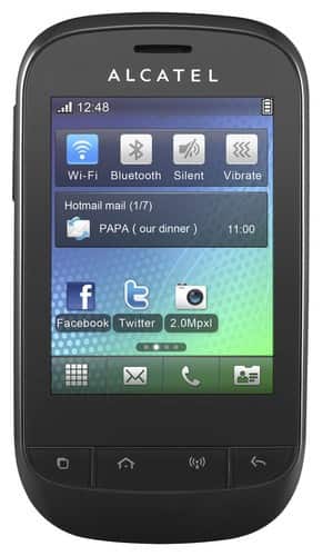 Front Standard. Alcatel - OT-720 Cell Phone (Unlocked) - Black.