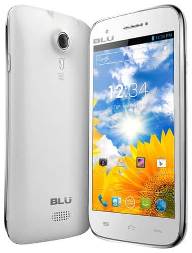 Front Standard. Blu - Studio 5.0 Cell Phone (Unlocked) - White.