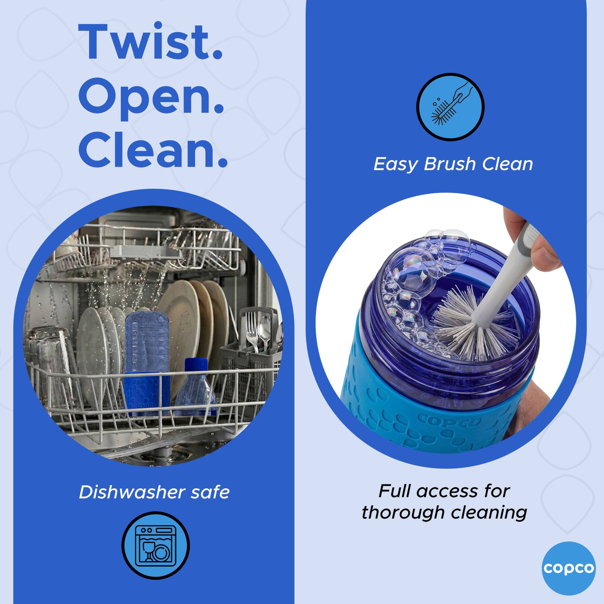 Twist. Open. Clean.

Easy Brush Clean

Dishwasher safe

Full access for thorough cleaning

copco