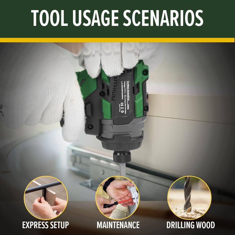 TOOL USAGE SCENARIOS

- EXPRESS SETUP
- MAINTENANCE
- DRILLING WOOD