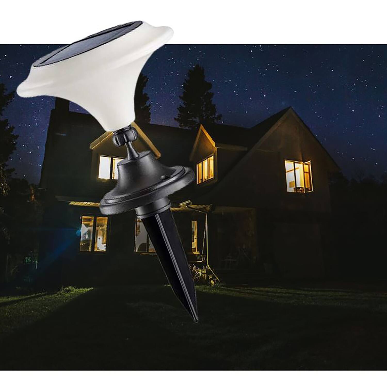 Alt View 4. MAXSA Innovations - Solar-Powered Integrated-LED Outdoor Martini Lamp Lights, 25 Lumens, 2 Pack - White.