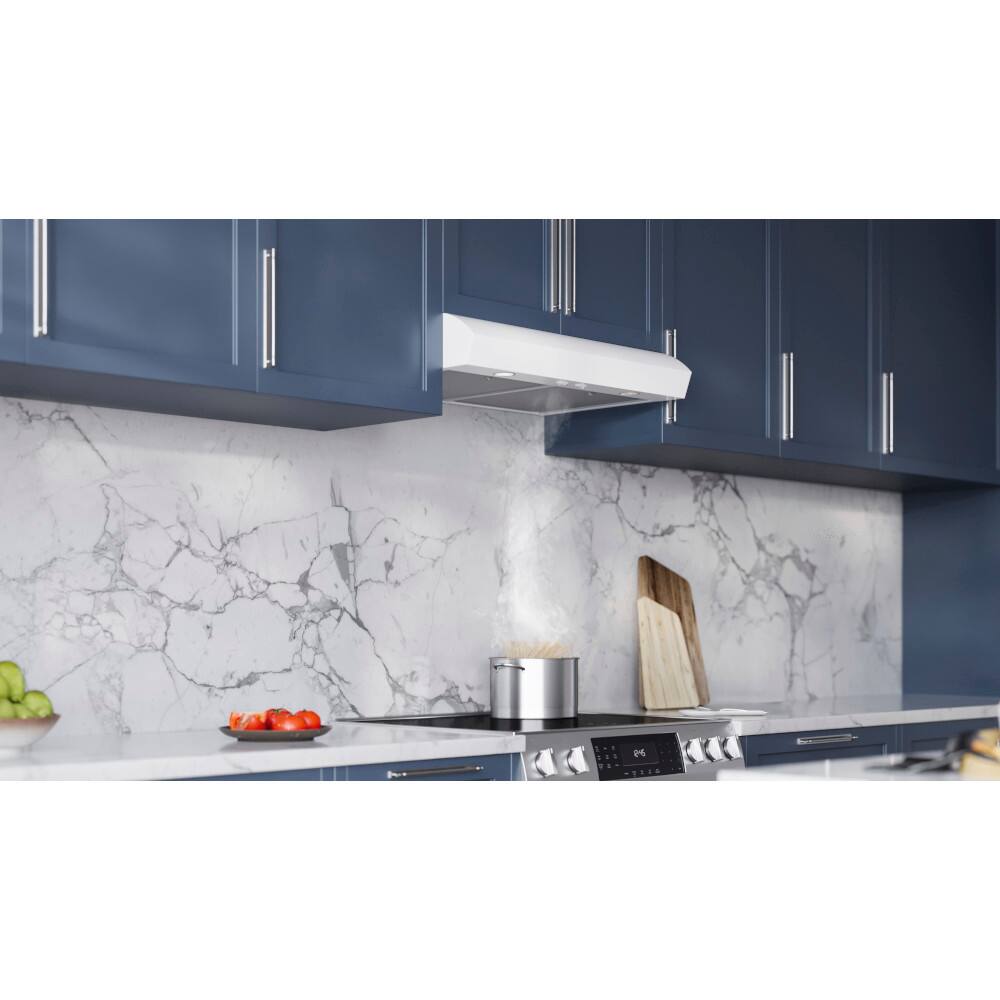 Alt View 14. Broan - Broan-NuTone 30-Inch Under Cabinet Range Hood, ENERGY STAR, 350 Max Blower CFM - White.