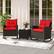 Alt View 1. Costway - 3 PCS Patio Wicker Rocking Set with Tempered Glass Table & Soft Cushions Outdoor - Red.
