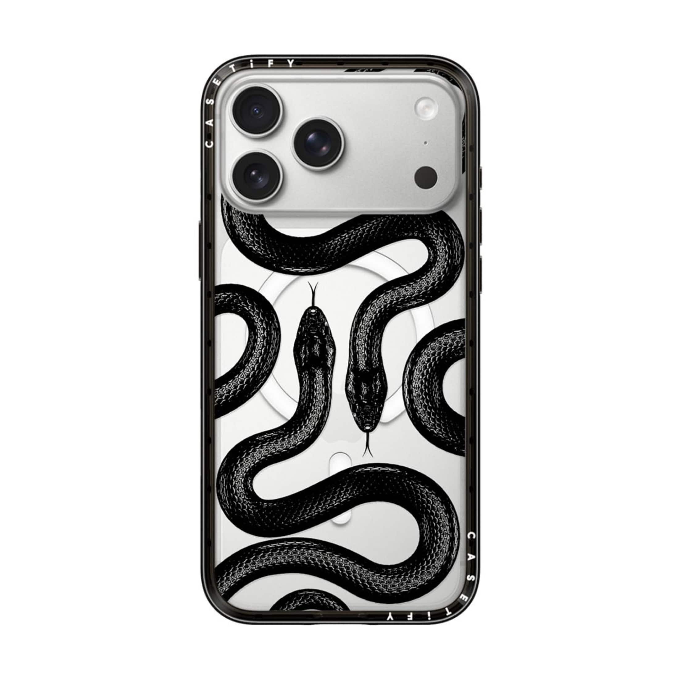CASETiFY - Compact Case MagSafe Compatible for Apple iPhone 18 Pro Max and 17 Pro Max Devices - Black Kingsnake
