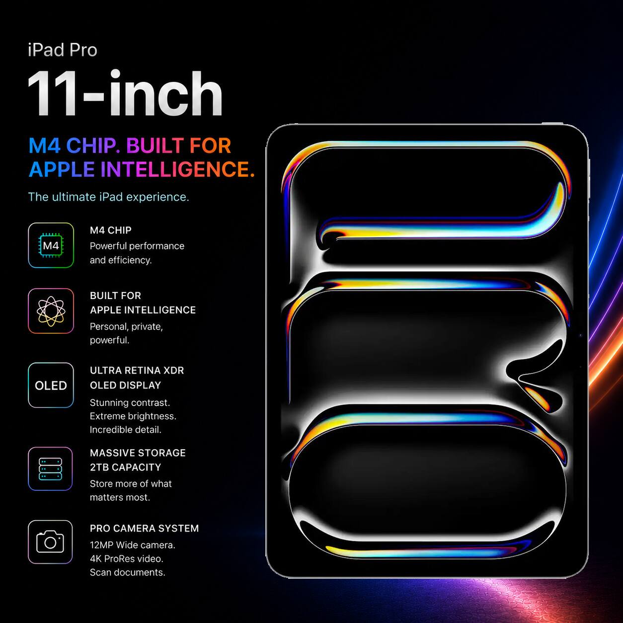 Apple 11 inch iPad Pro 2TB Storage M4 chip Built for Apple