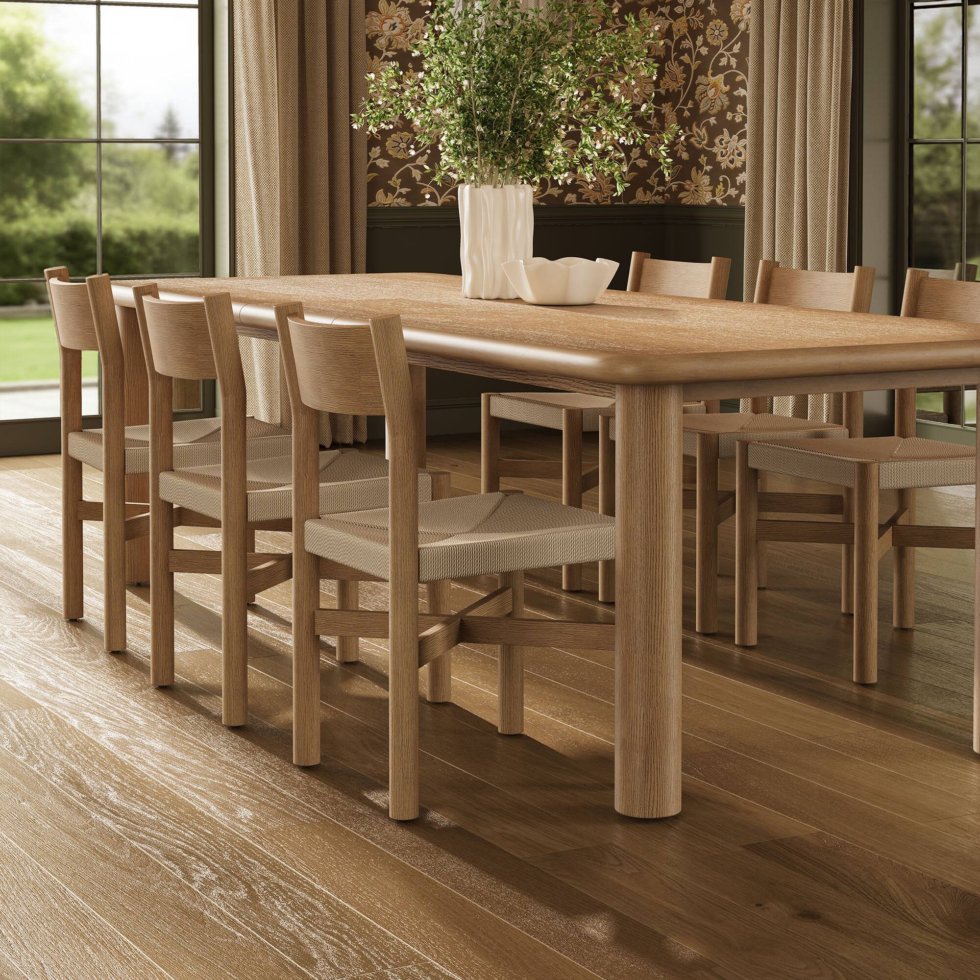 Alt View 2. Modway - Alvia 7-Piece Wood Extendable Dining Table and Chairs Set by Modway - Weathered Oak.
