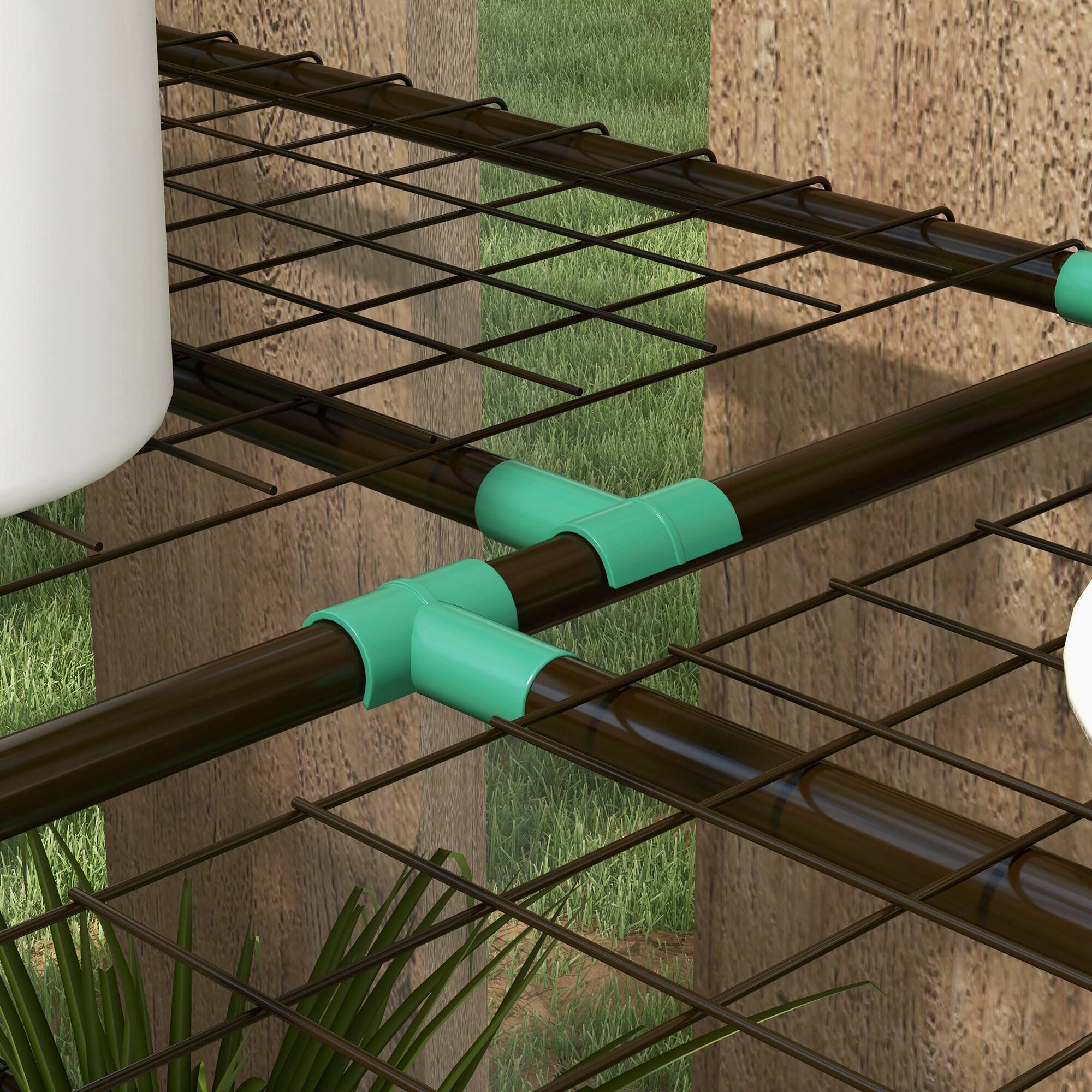 Alt View 7. Outsunny - Lean-to Greenhouse with 3 Tier Shelves, 56.3" x 18.1" x 59.4" Portable Small Greenhouse with 2 Roll-Up Zippered Doors.