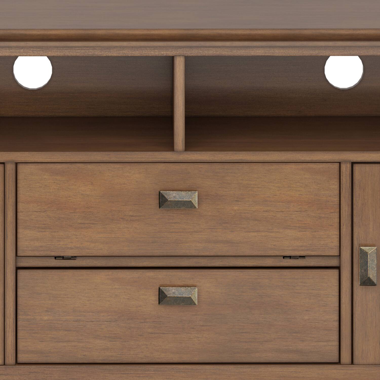 Alt View 9. Simpli Home - Artisan SOLID WOOD 72 inch TV Media Stand in Rustic Natural Aged Brown For TVs up to 80 inches - Rustic Natural Aged Brown.