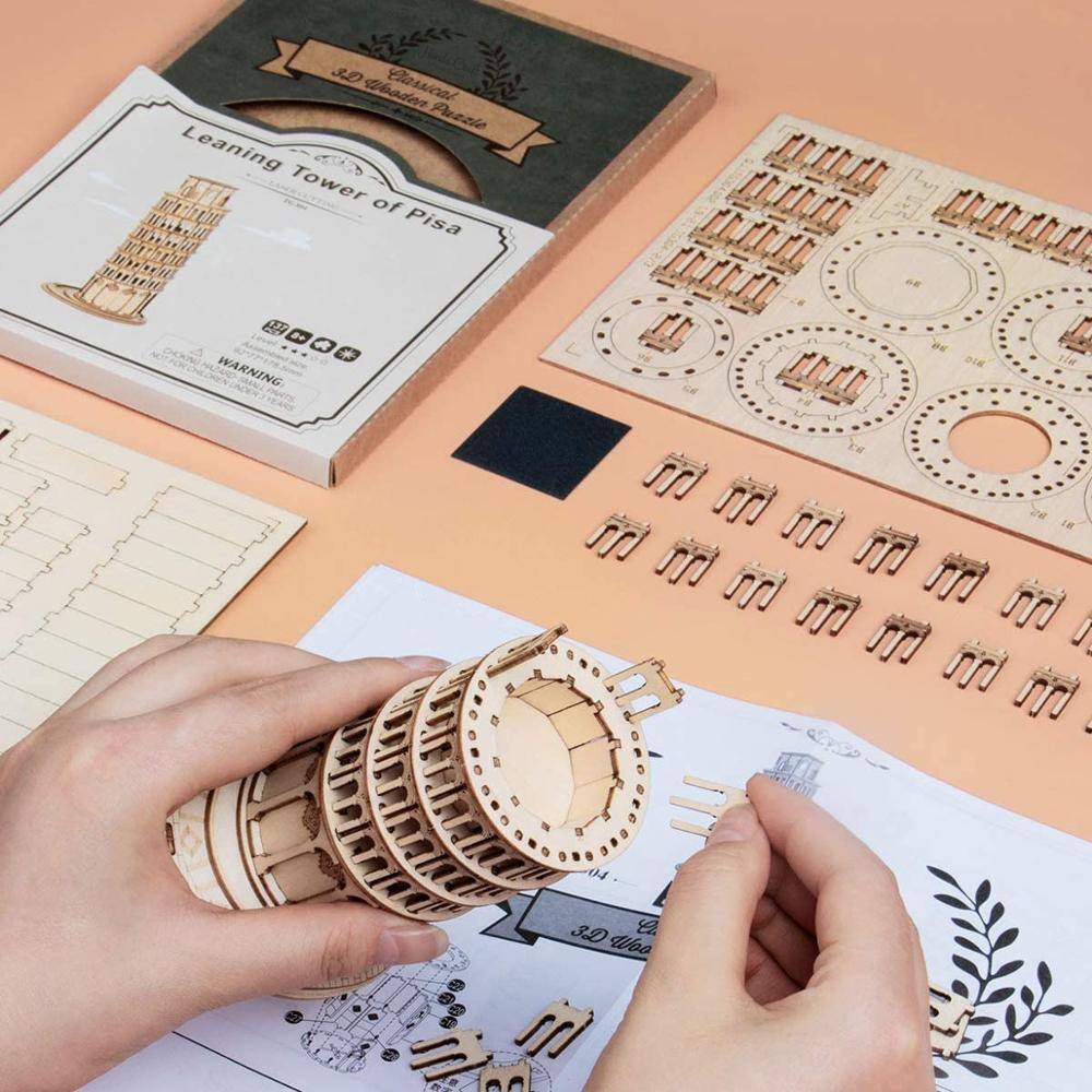 3D Classical Abode Puzzle  
Leaning Tower of Pisa  

WARNING: CHOKING HAZARD - Small parts. Not for children under 3 years.