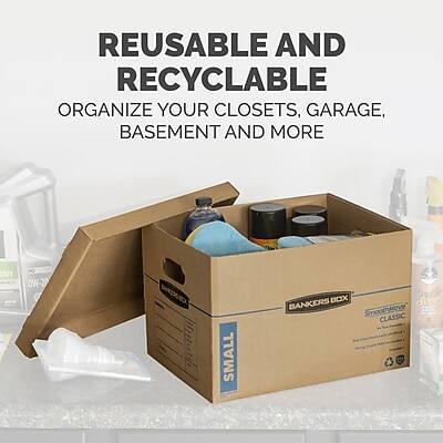 REUSABLE AND RECYCLABLE  
ORGANIZE YOUR CLOSETS, GARAGE, BASEMENT AND MORE  

SMALL  
BANKERS BOX  
CLASSIC