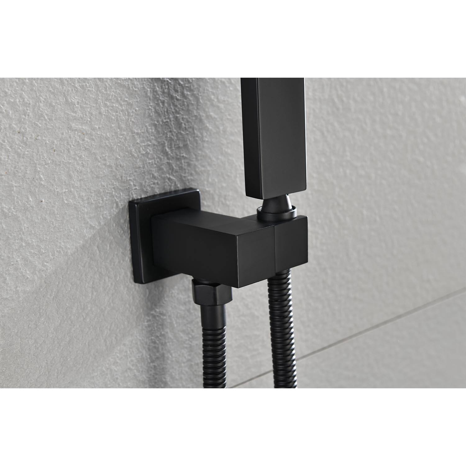 Alt View 6. APRILSOUL - 16 inch Shower Head System Ceiling Mounted Shower - Matte Black.