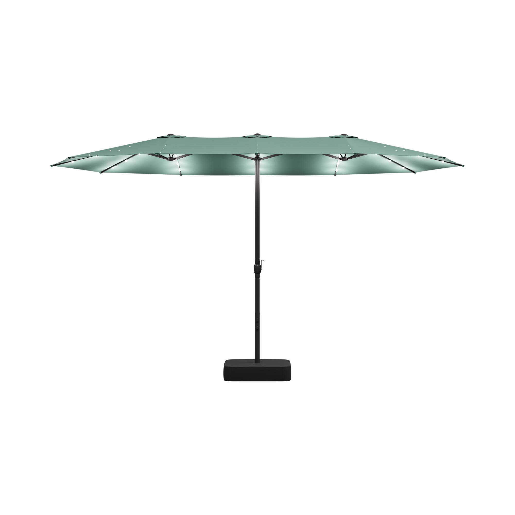 Alt View 8. Famapy - Large Rectangular Outdoor Patio Umbrella with Integrated Edge LED Lights Day-to-Night Shade Multiple Colors - Mint green.