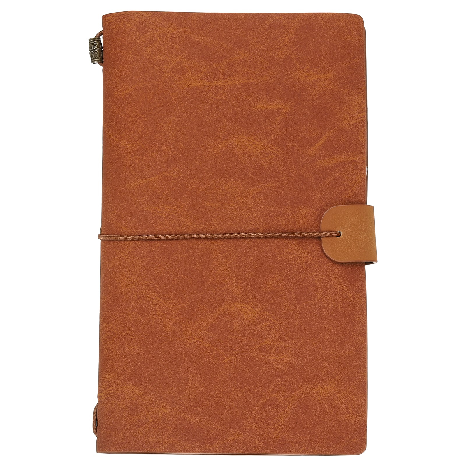 Unique Bargains - 1pc Vintage Retro PU Leather Notebook, Refillable Travel Journal Notebook for Diary Planner, Compact - Champagne Brown