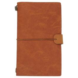 Unique Bargains - 1pc Vintage Retro PU Leather Notebook, Refillable Travel Journal Notebook for Diary Planner, Compact - Champagne Brown
