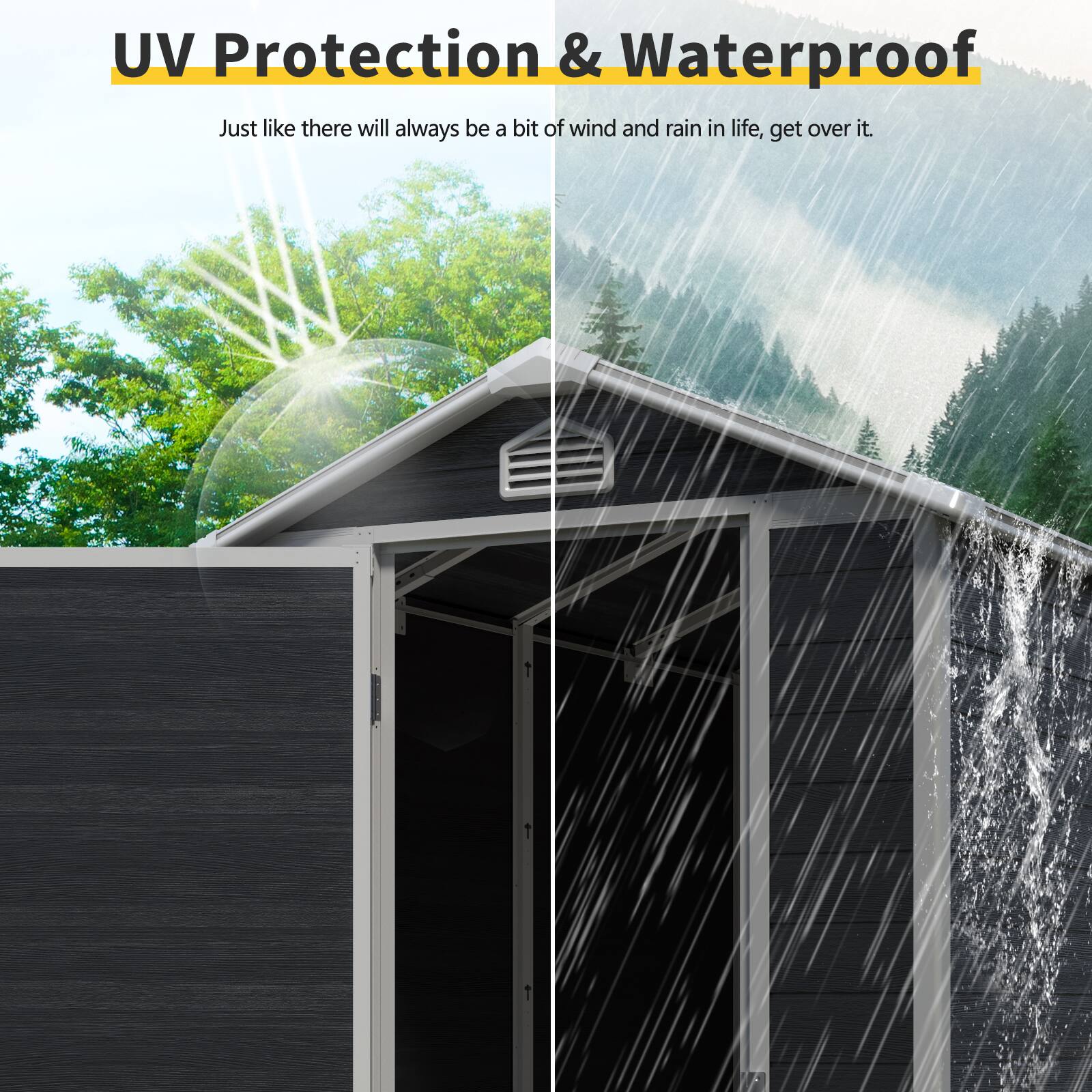 UV Protection & Waterproof

Just like there will always be a bit of wind and rain in life, get over it.