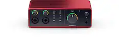 Front. Focusrite - Scarlett 4i4 4th Generation Audio Interface - Red.