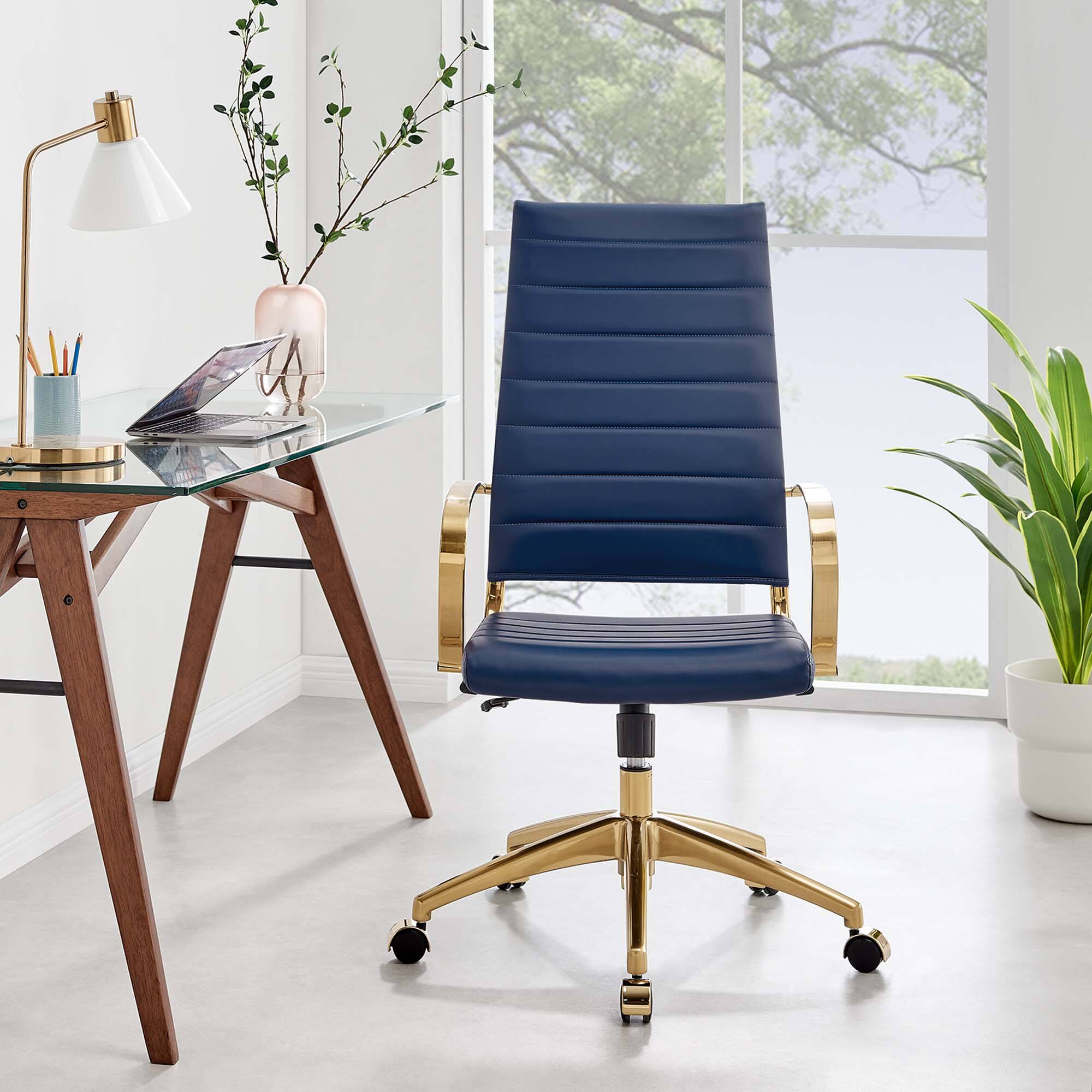 Back. Modway - Jive Gold Stainless Steel Highback Office Chair by Modway - Gold Navy.