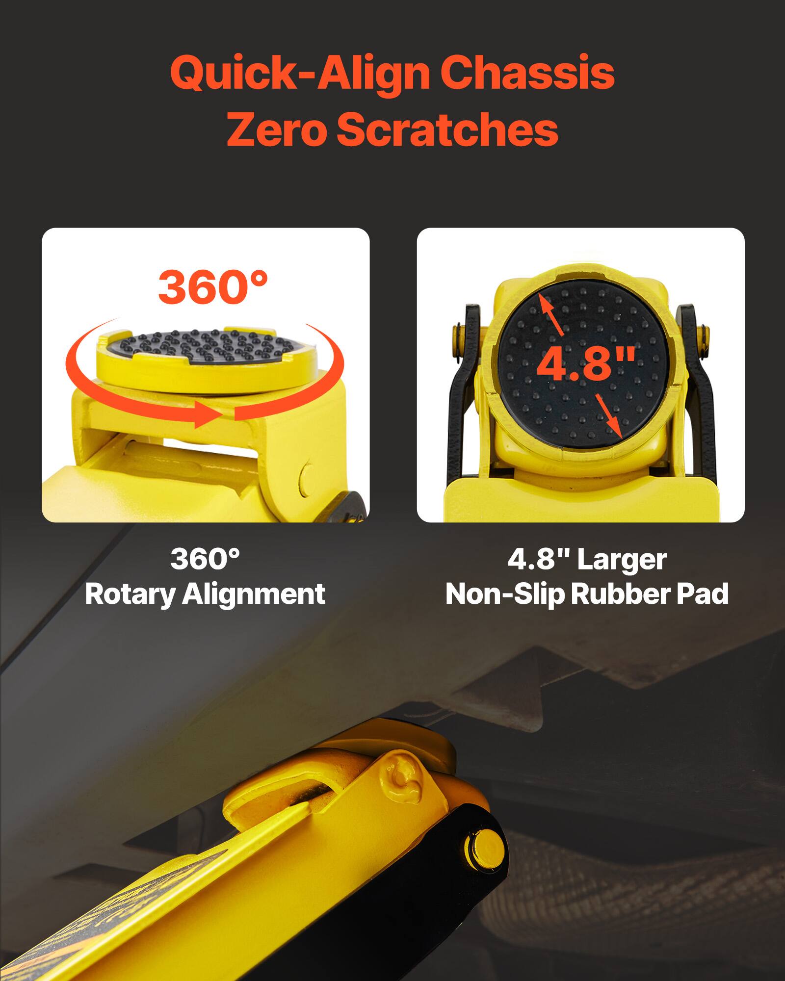 Quick-Align Chassis Zero Scratches

360° Rotary Alignment

4.8" Larger Non-Slip Rubber Pad