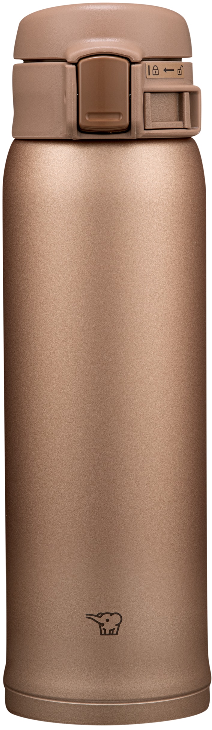 Angle. Zojirushi - Stainless Mug 16oz. - Matte Gold.