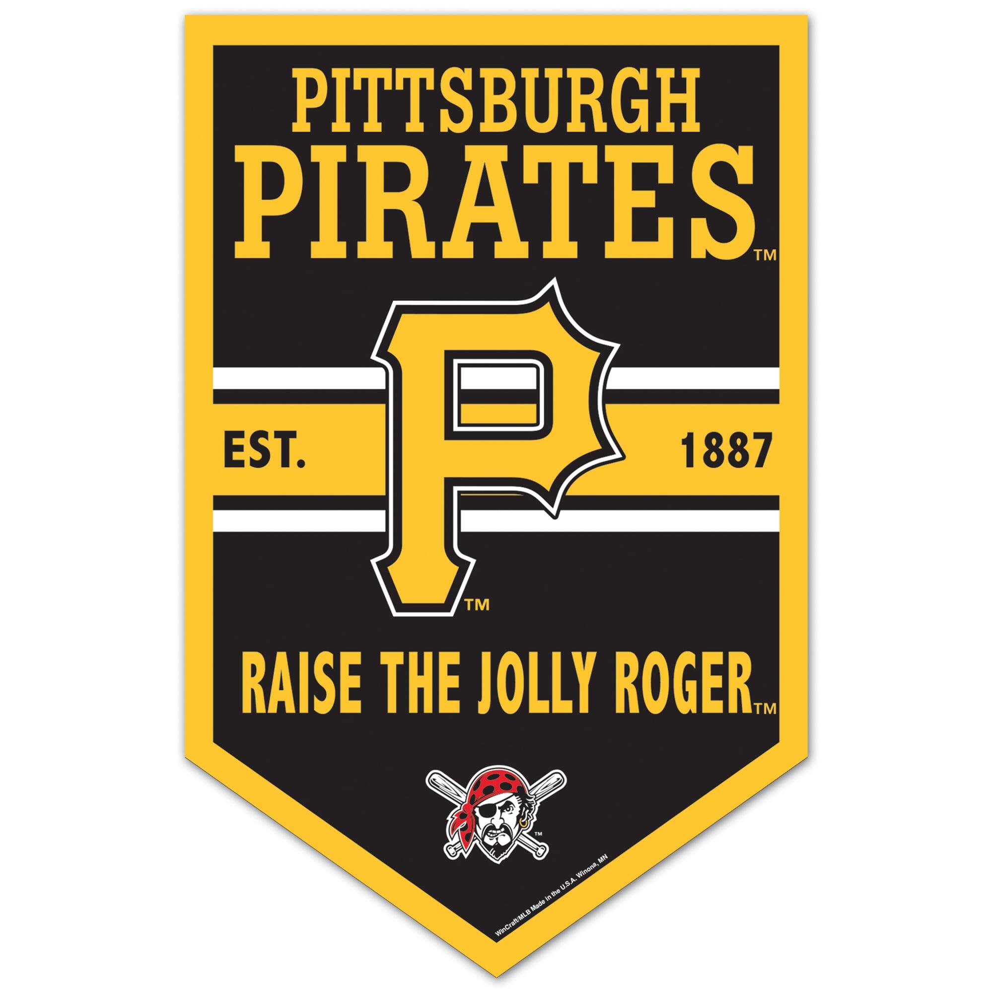 Pittsburgh Pirates 11" x 17" Chevron Wood Sign