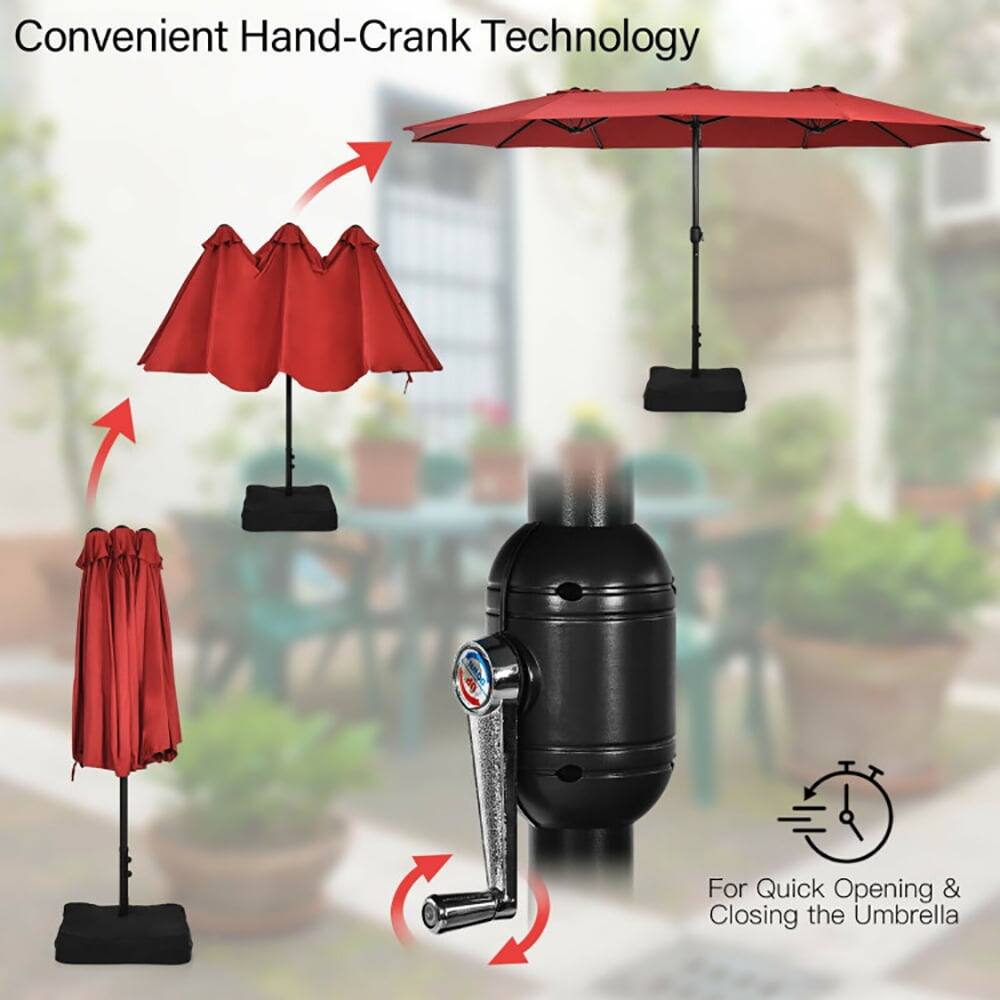Convenient Hand-Crank Technology  
For Quick Opening & Closing the Umbrella