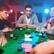 Alt View 2. Costway - Costway 8 Players Poker Table with 8 Cup Holders & Comfy Armrests Smooth Felt Surface - Green.