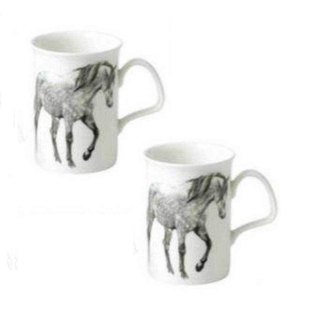 Alt View 1. Jiallo - Roy Kirkham Lancaster Mug - My Horse Set of 6, Bone China Ceramic Made in England - Mutli color.