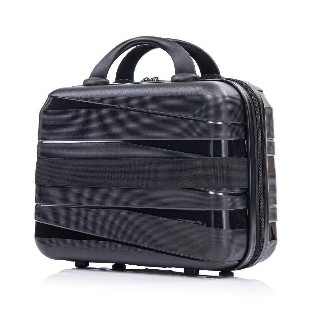 Alt View 10. Ropilly - Ropilly 4 Piece Luggage Set Hard Shell Suitcase Set with Cosmetic Case Black - Black.