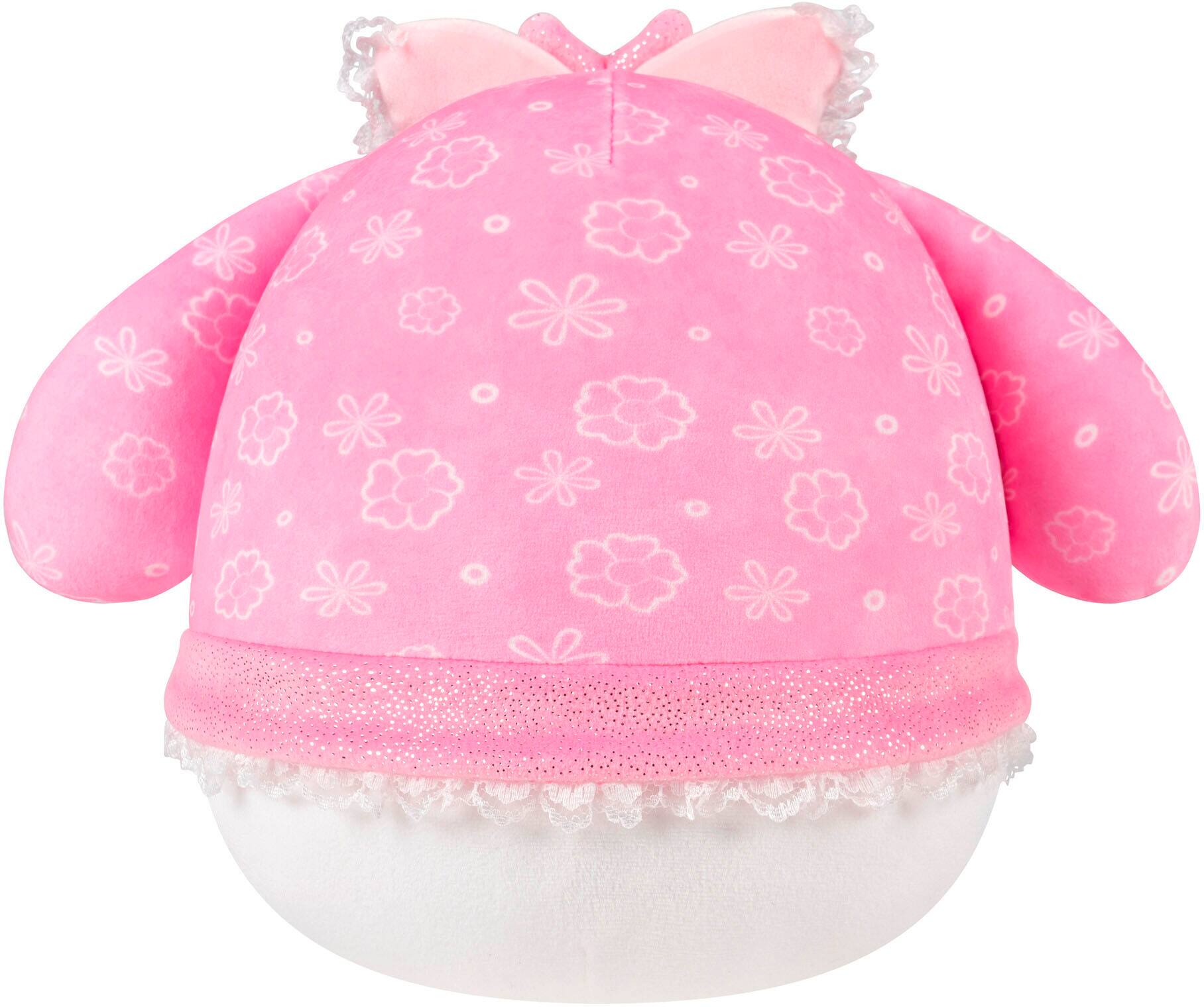Back. Jazwares - Squishmallows - 50th Anniversary My Melody with Floral Hood – 8" Plush.