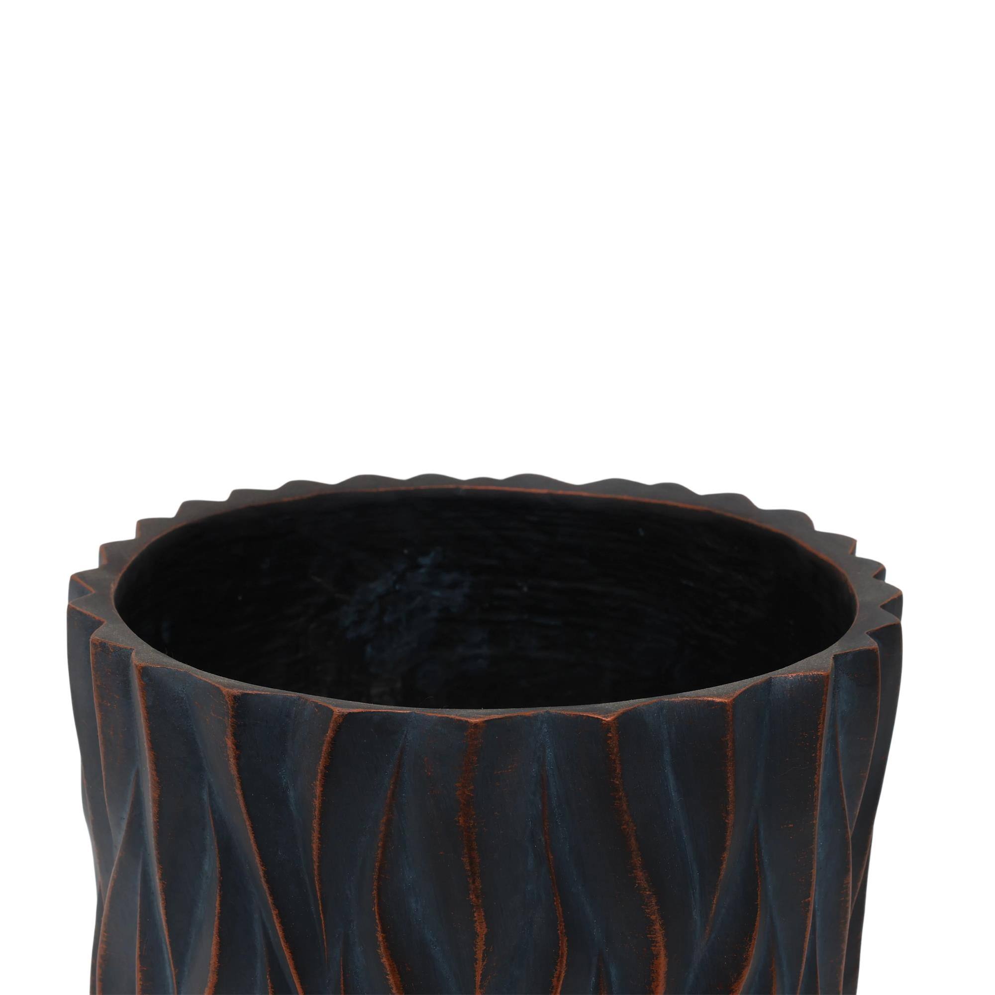 Alt View 7. Boyel Living - 2  Piece Round Magnesium Oxide Planter Set  Hand  Painted Concrete Look with Drainage Holes - Copper.