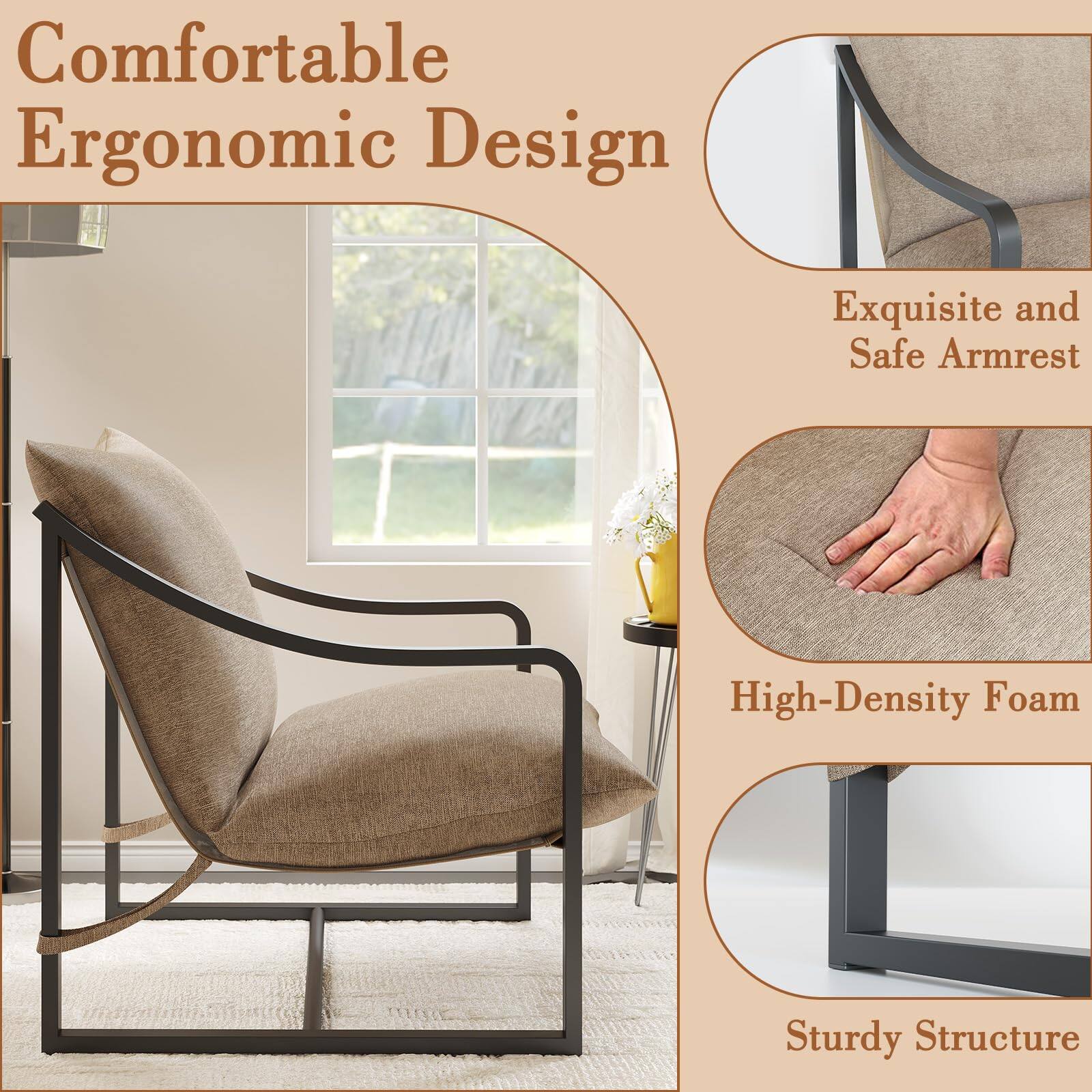 Comfortable Ergonomic Design  
Exquisite and Safe Armrest  
High-Density Foam  
Sturdy Structure