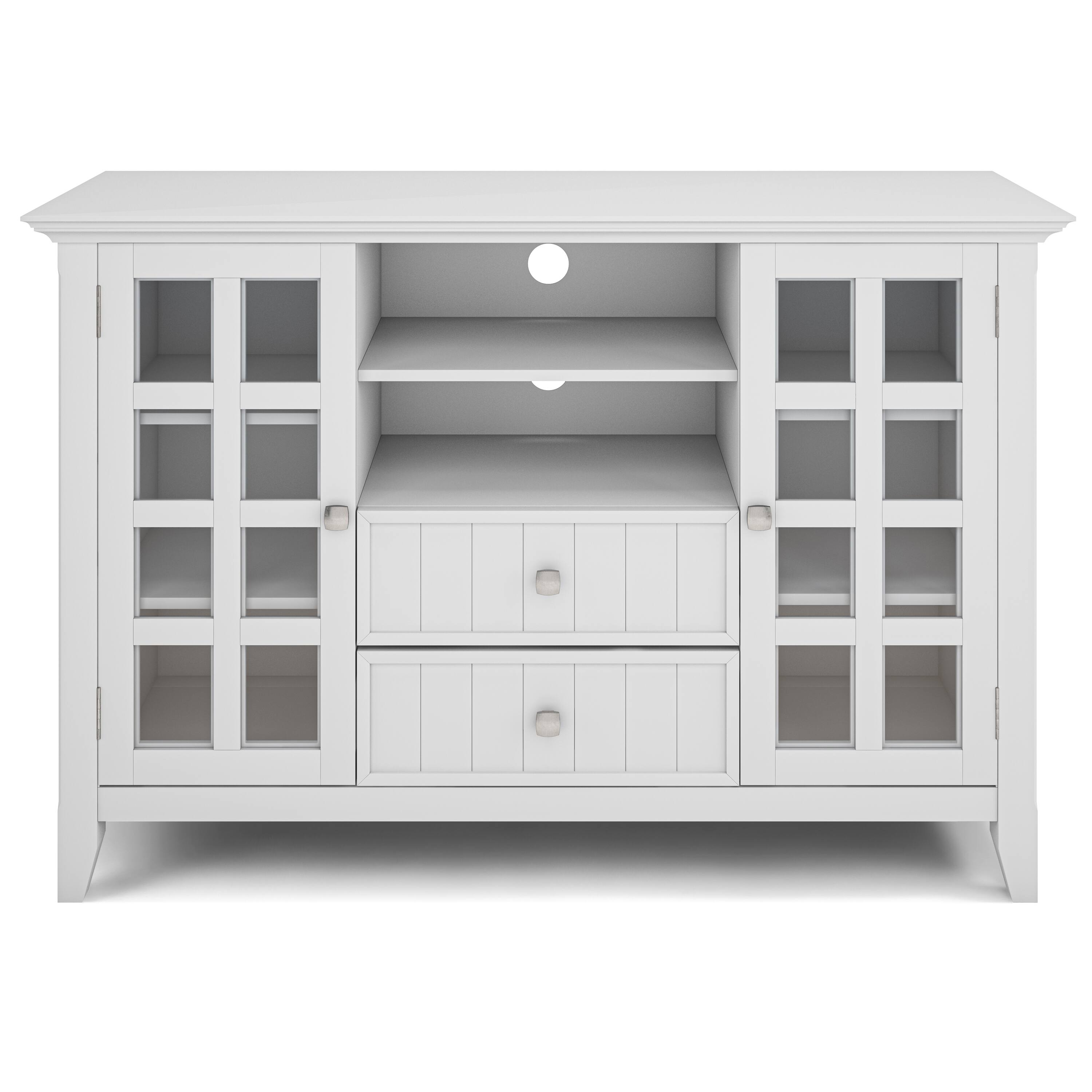 Alt View 35. Simpli Home - Acadian Solid Wood Tall TV Media Stand For TVs up to 60 inches - White.