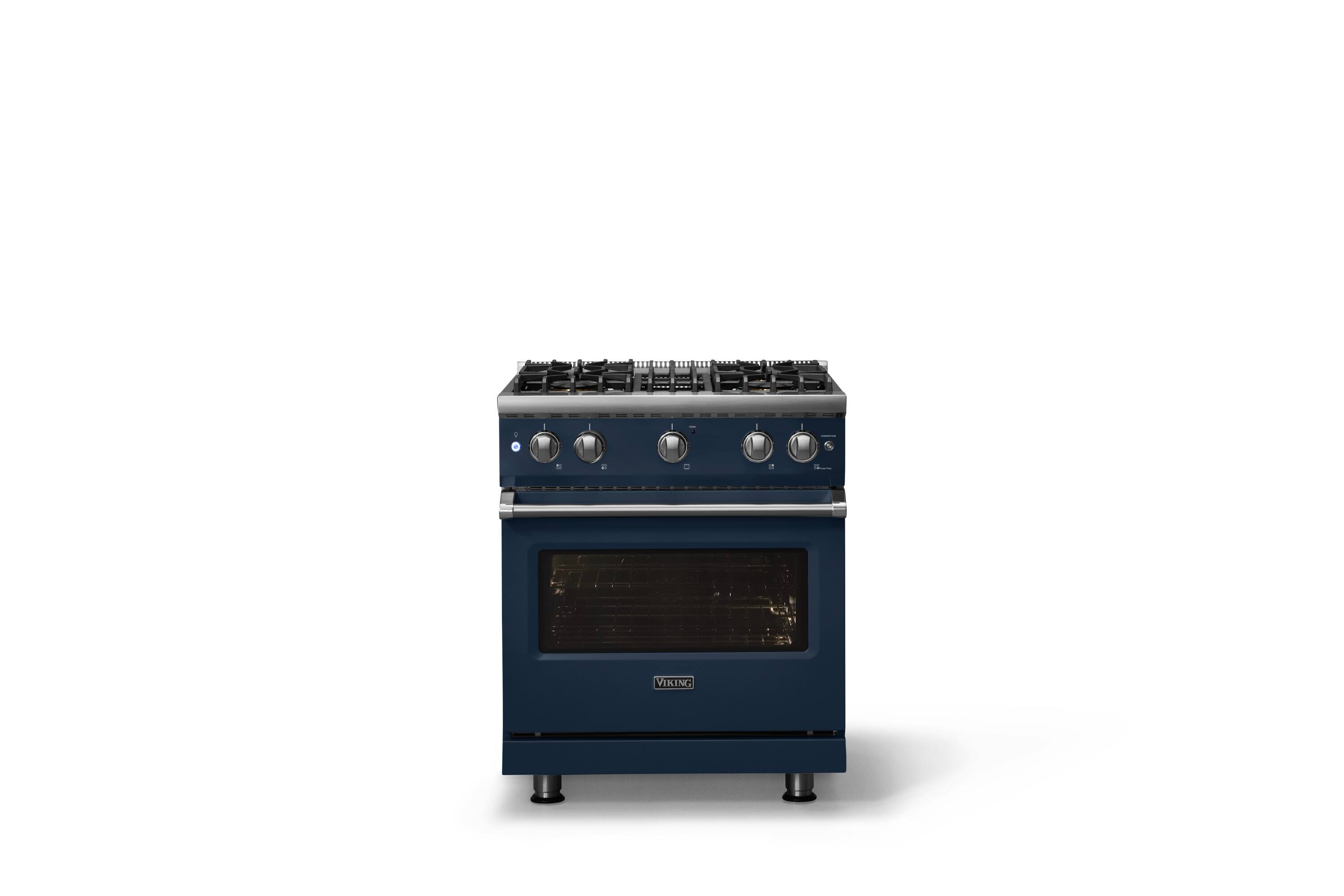 Alt View 1. Viking - Pro 5 Series 4.0 Cu. Ft. Freestanding Sealed 4 Burner Liquid Propane Gas Convection Range - Slate Blue - Slate Blue.