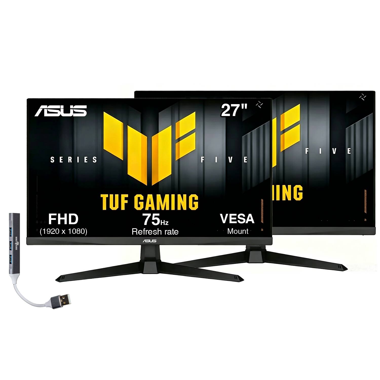 ASUS 27" SERIES FIVE F I V E FIVE V E i IING TUF GAMING FHD 75Hz VESA (1920 x 1080) Refresh rate Mount