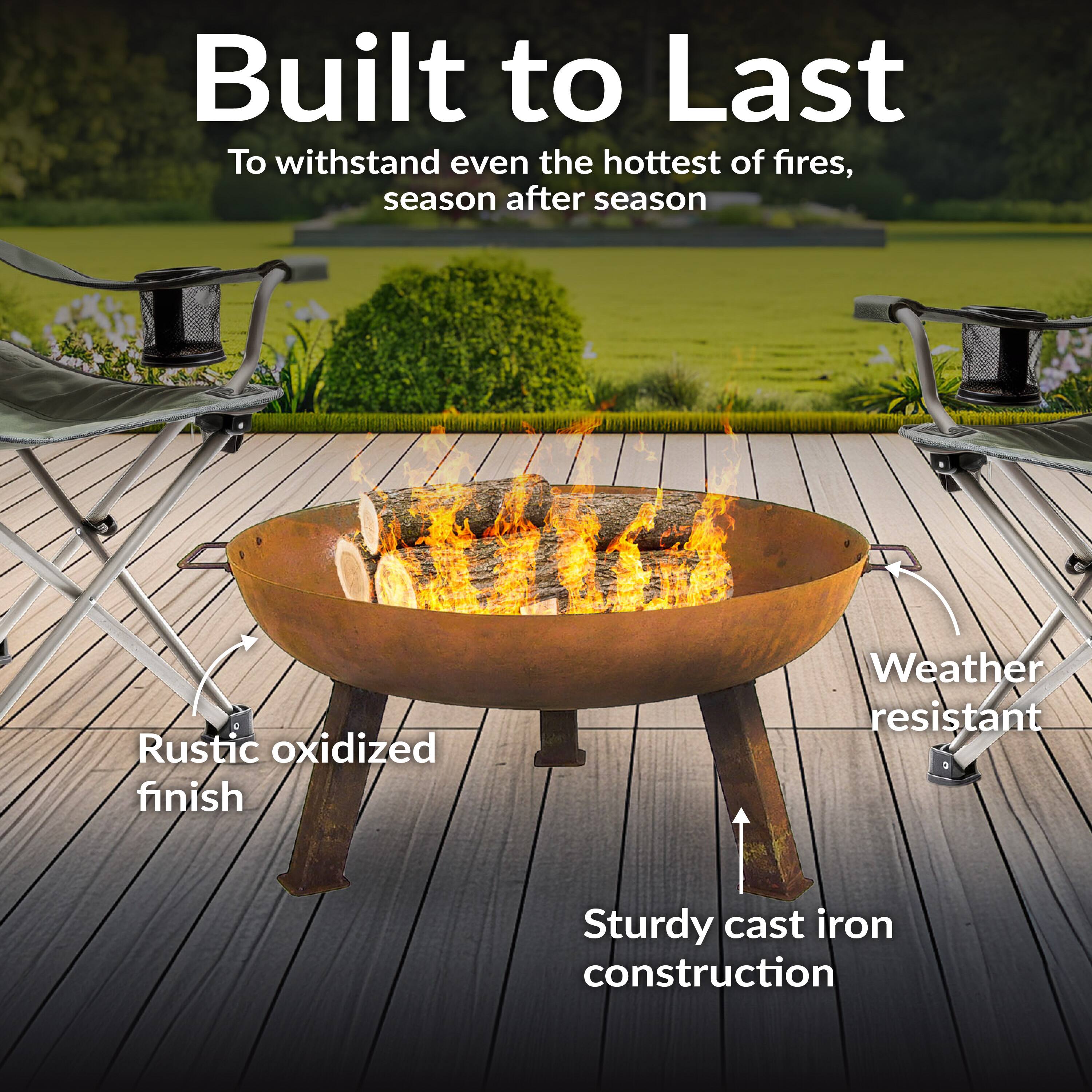 Built to Last

To withstand even the hottest of fires, season after season

- Rustic oxidized finish
- Weather resistant
- Sturdy cast iron construction
