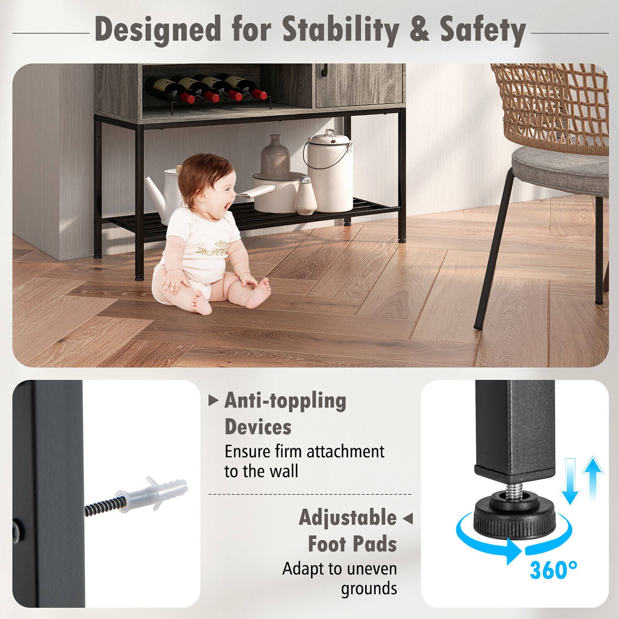 Designed for Stability & Safety

Anti-toppling Devices
Ensure firm attachment to the wall

Adjustable Foot Pads
Adapt to uneven grounds

360°