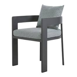 Outdoor Escape - Aluminum Outdoor Dining Chair With Cushioned Seat And Elegant Design - Gray