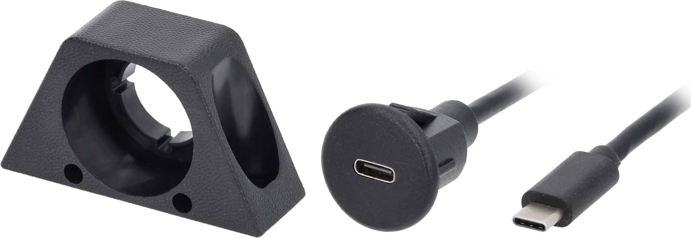 Alt View 12. Metra - 1' Male USB 4.0 Type-C to Female USB 4.0 Type-C Extension Cable - Black.