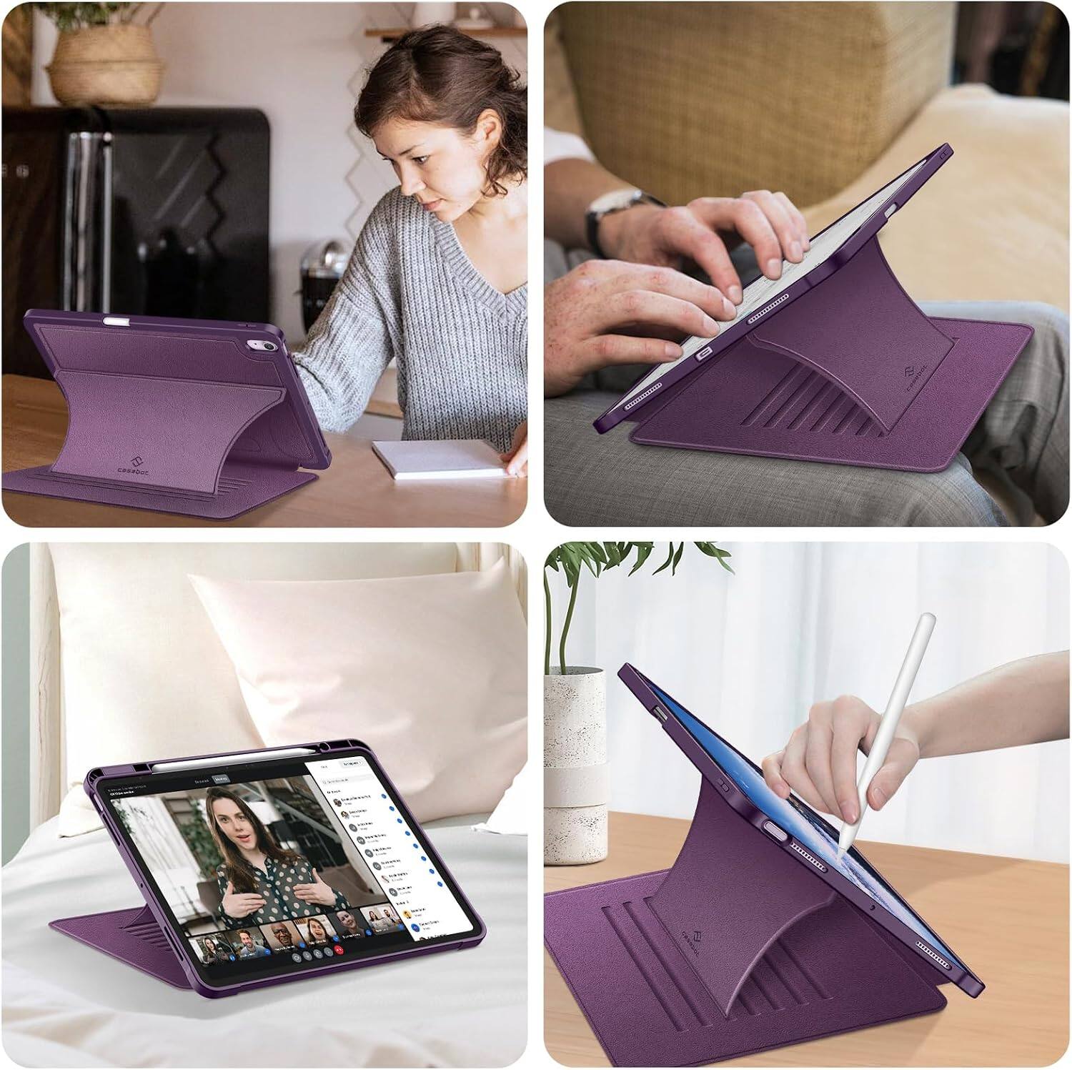 Alt View 5. Fintie - Magnetic Stand  Case for iPad Air 13-inch M4/M3/M2 (2026/2025/2024) | Multiple Viewing Angles Soft TPU Back Cover - Purple.