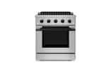 Front. Hauslane - HausPro 30 in. 4 Burners (20,000 BTU) Freestanding Dual Fuel Range - Matte Black.