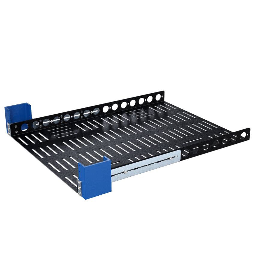Alt View 2. RackSolutions - RackSolutions 1U Light Duty Fixed Shelf 24in Depth - Black.