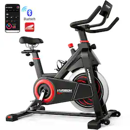 HARISON - Magnetic Exercise Bike for Home, Bluetooth Stationary Bike with LCD Monitor & 380 LB Capacity (BBX12B) - Black